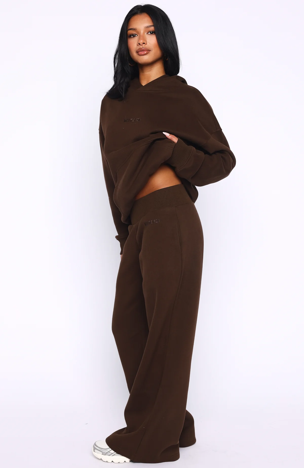 Come A Long Way Wide Leg Sweatpants Chocolate - Image 3
