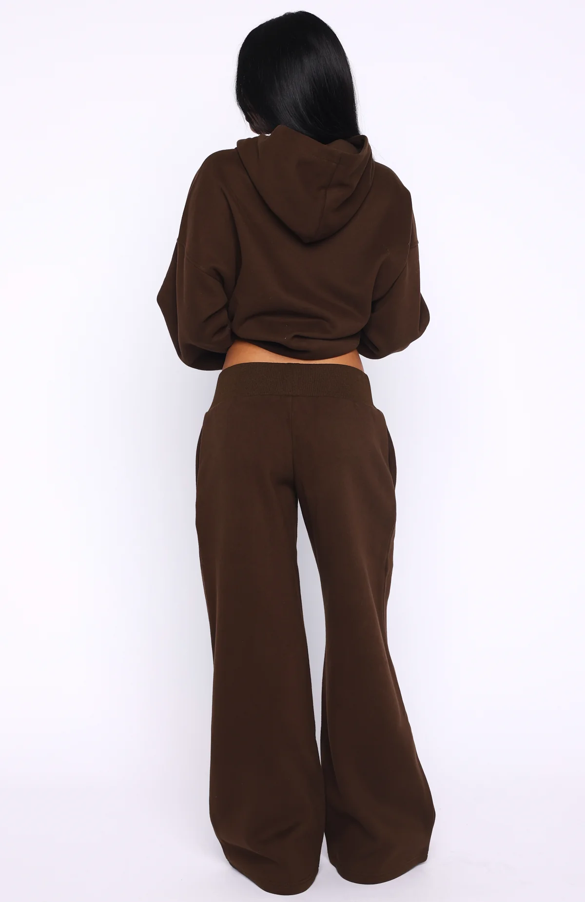 Come A Long Way Wide Leg Sweatpants Chocolate - Image 4
