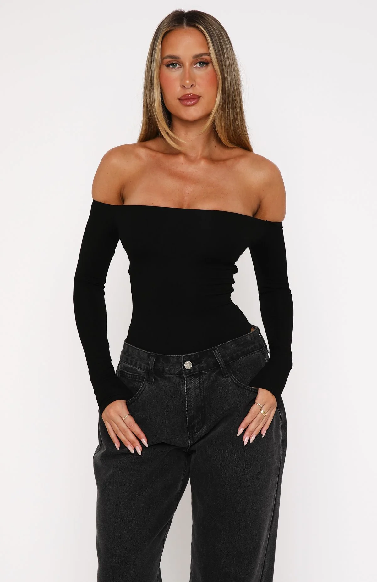 Confidence Check Long Sleeve Bodysuit Black - Image 4