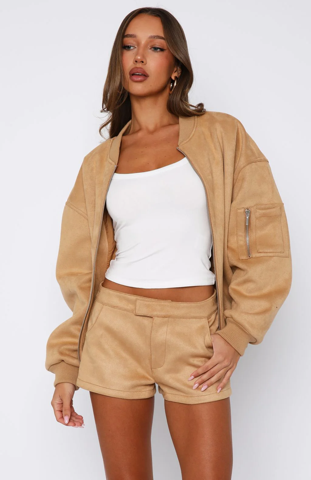 Confidence Level Suede Jacket Honey - Image 5