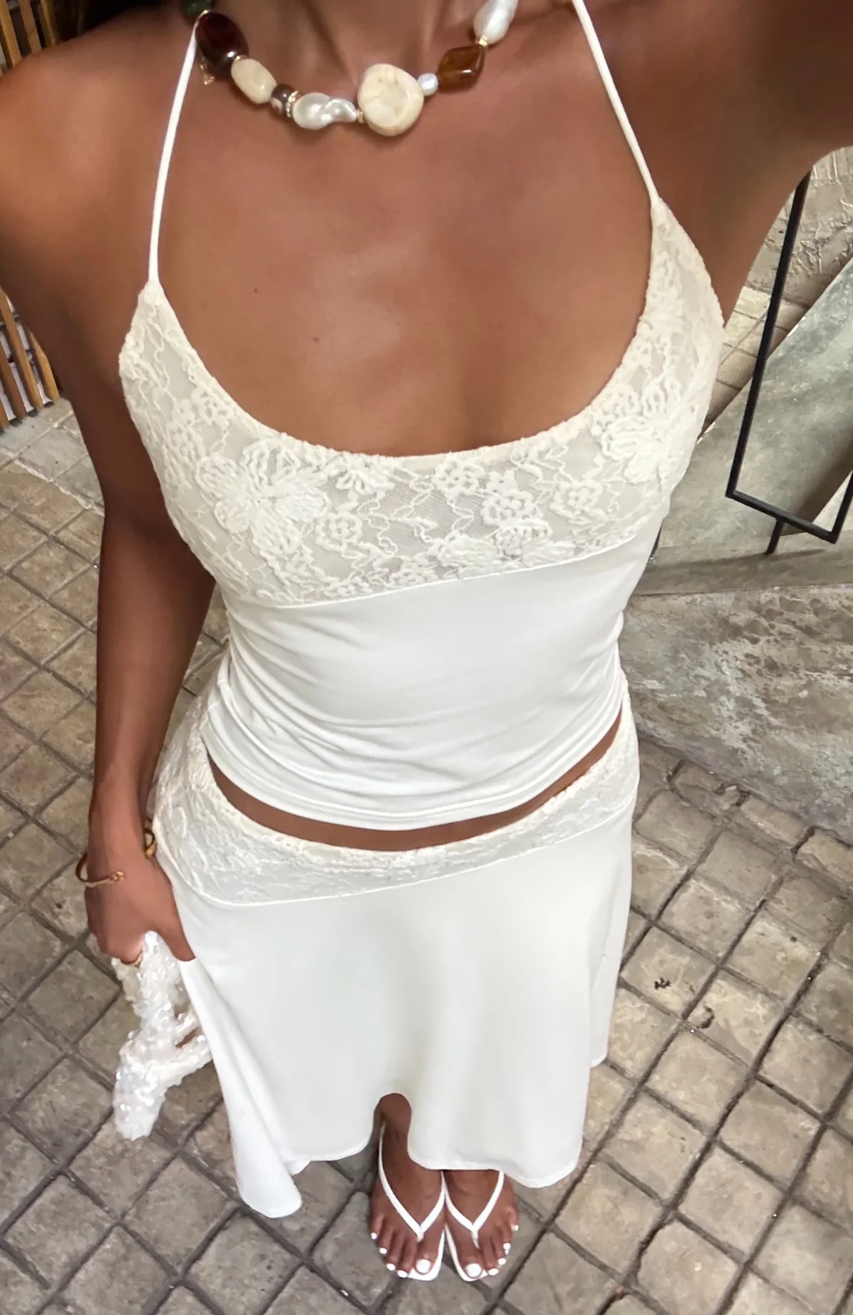 Cool Chaos Midi Skirt Off White - Image 7