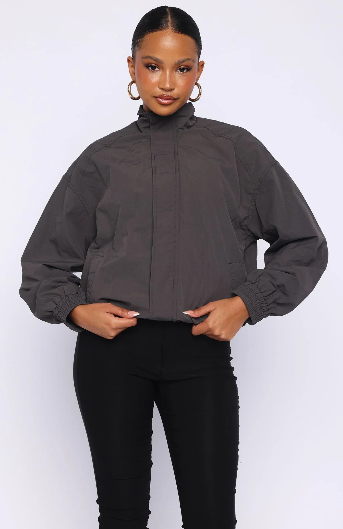 Cool Vibe Funnel Neck Jacket Steel - Image 2