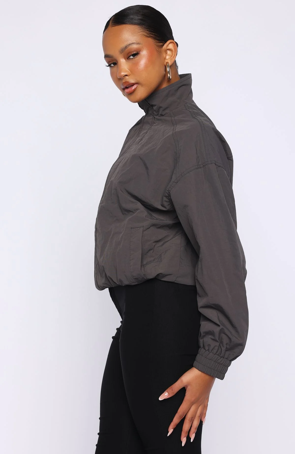 Cool Vibe Funnel Neck Jacket Steel - Image 3