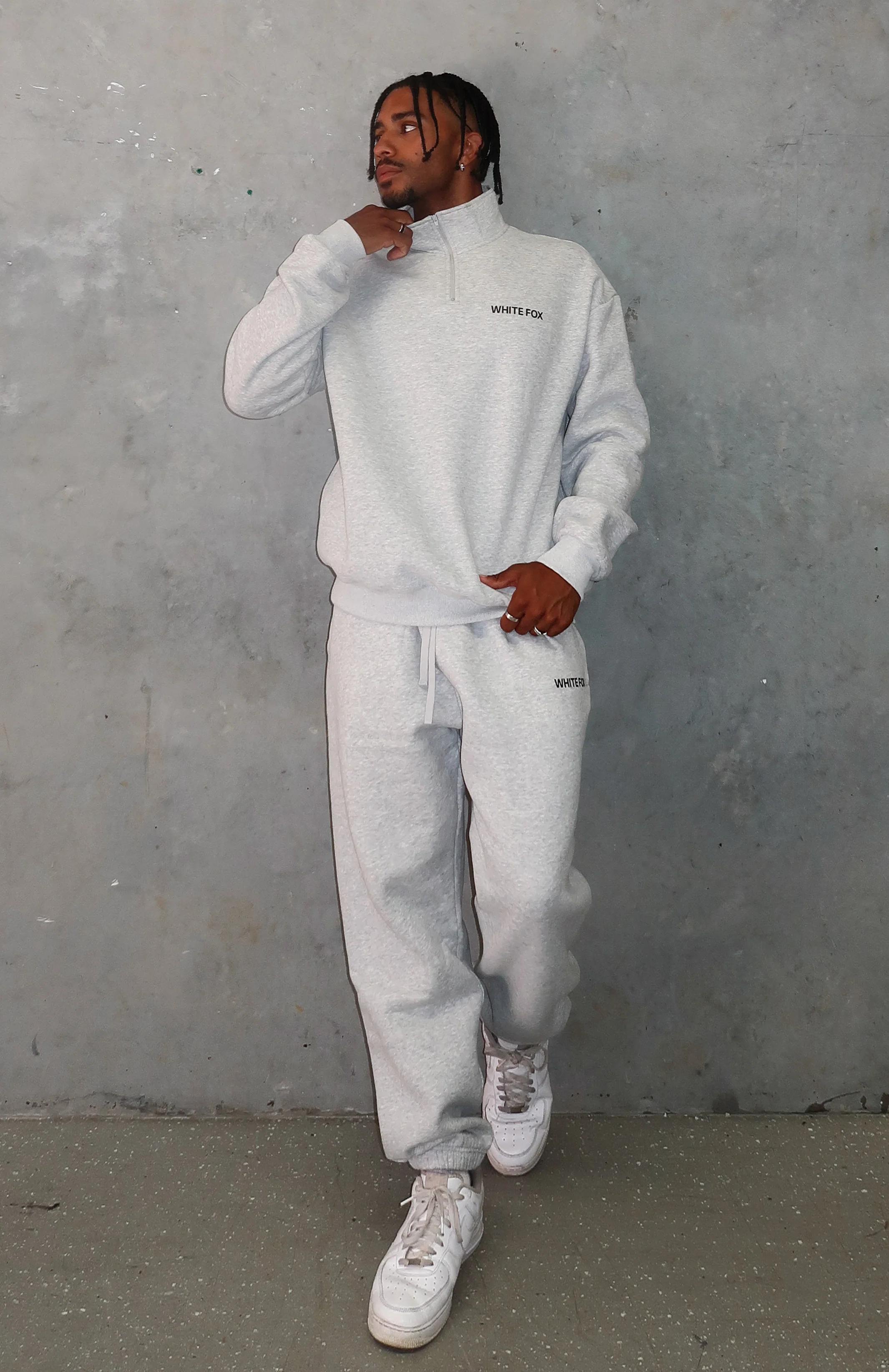 Core Classic Zip Front Sweater Dark Grey Marle - Image 6
