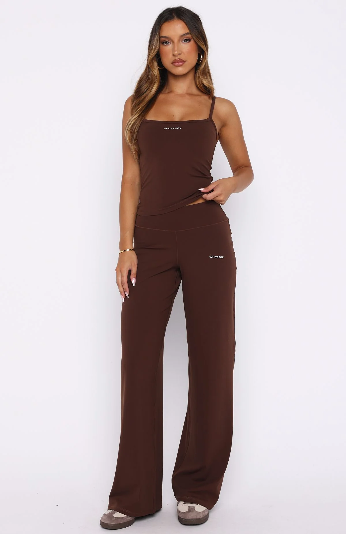 Core Strengths Wide Leg Pants Chocolate - Image 2