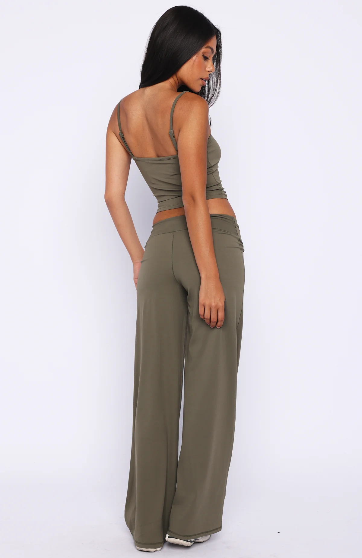 Core Strengths Wide Leg Pants Khaki - Image 4