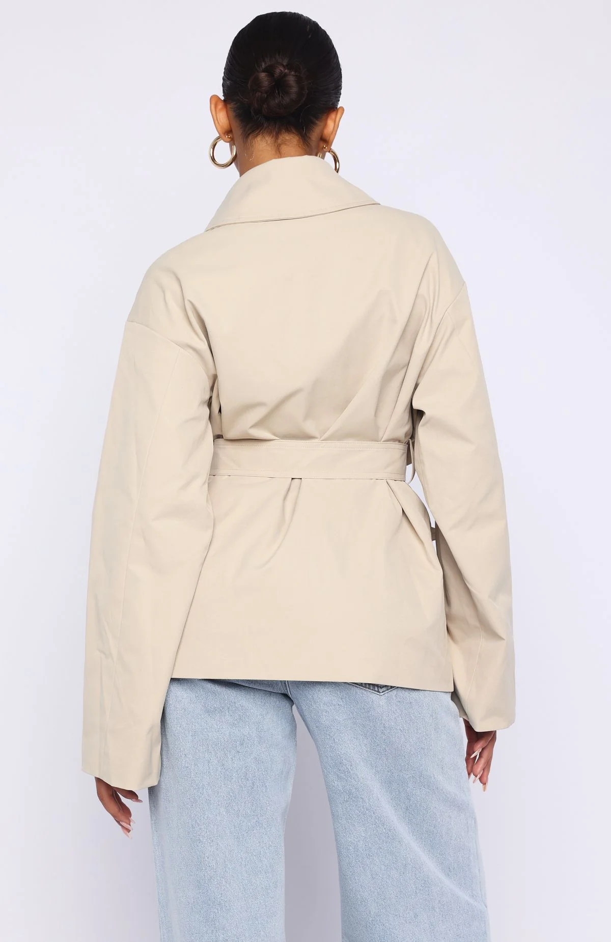 Could Touch Cropped Trench Jacket Sand - Image 5