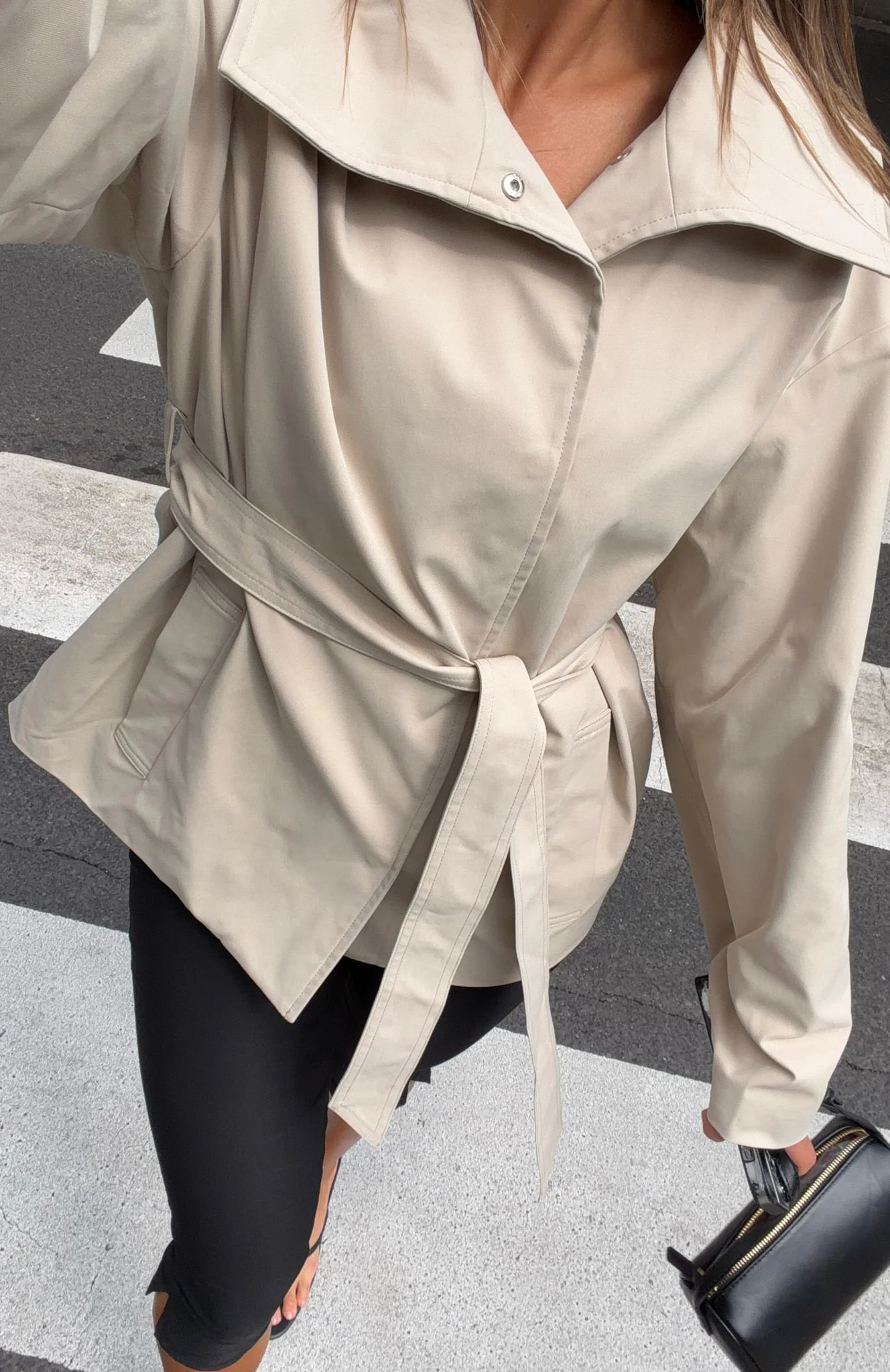 Could Touch Cropped Trench Jacket Sand - Image 8