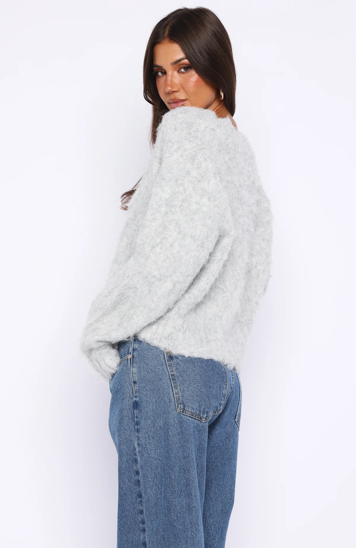 Cozy Vibes Knit Cardigan Grey Marle - Image 4