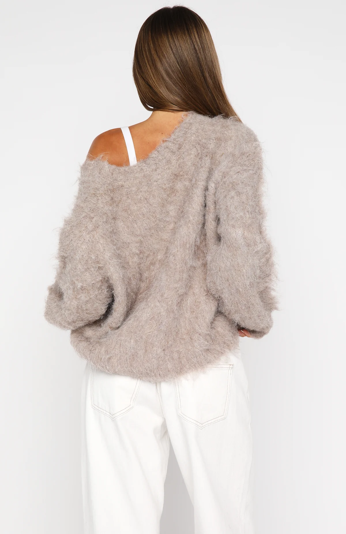 Cozy Vibes Knit Cardigan Taupe - Image 5