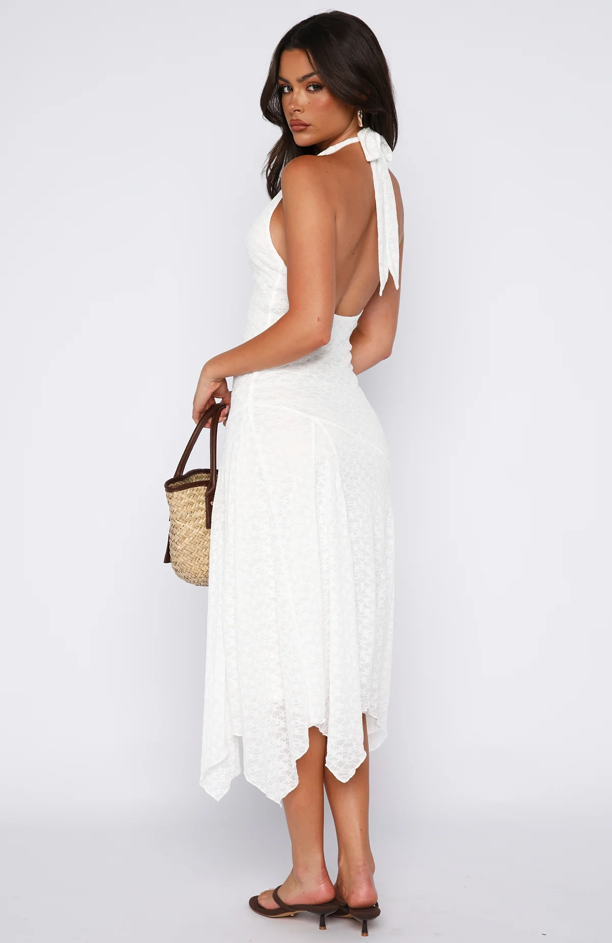 Crazy Little Thing Halter Midi Dress White - Image 5
