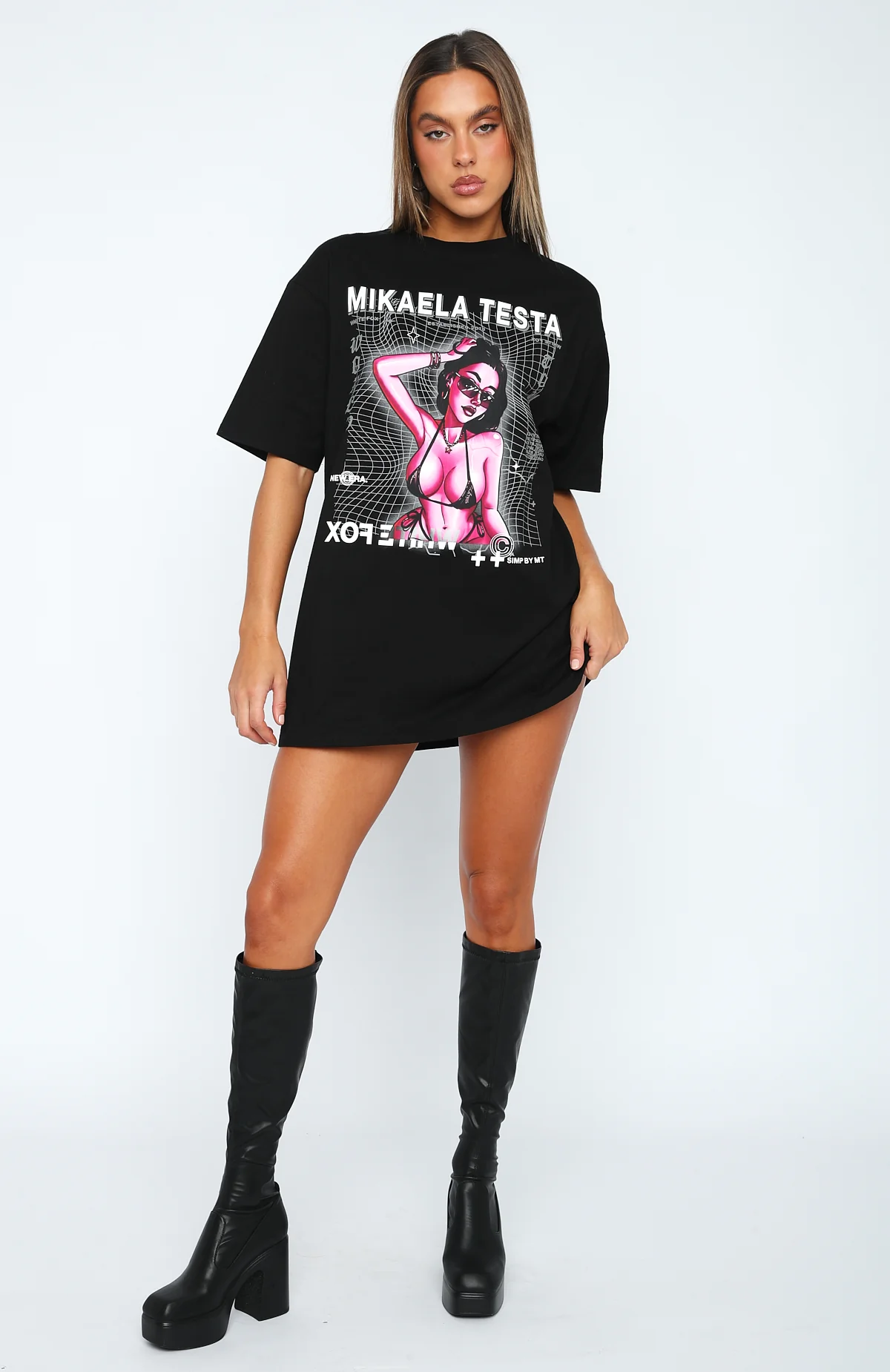 Crypto Currency Oversized Tee Black - Image 5