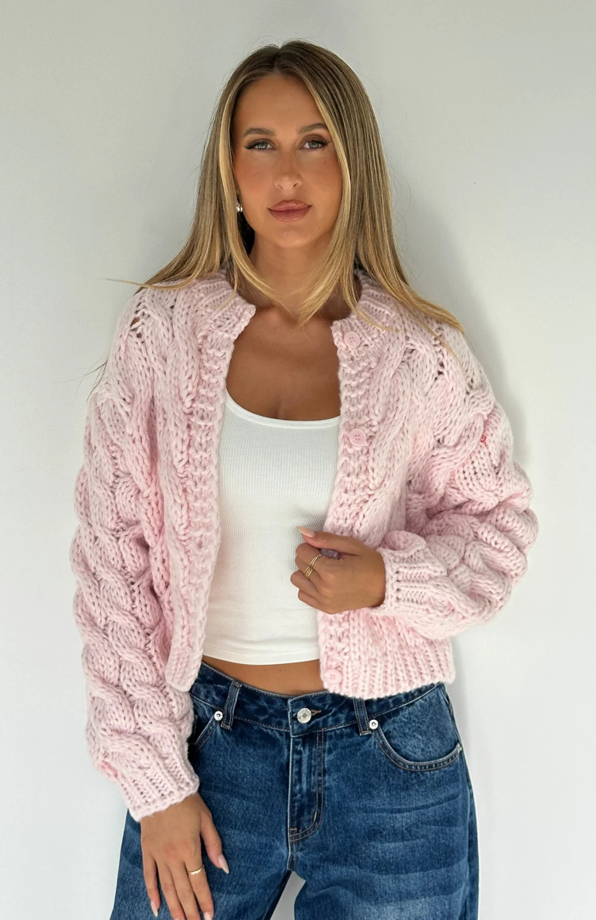 Cutie Pie Knit Cardigan Baby Pink - Image 5