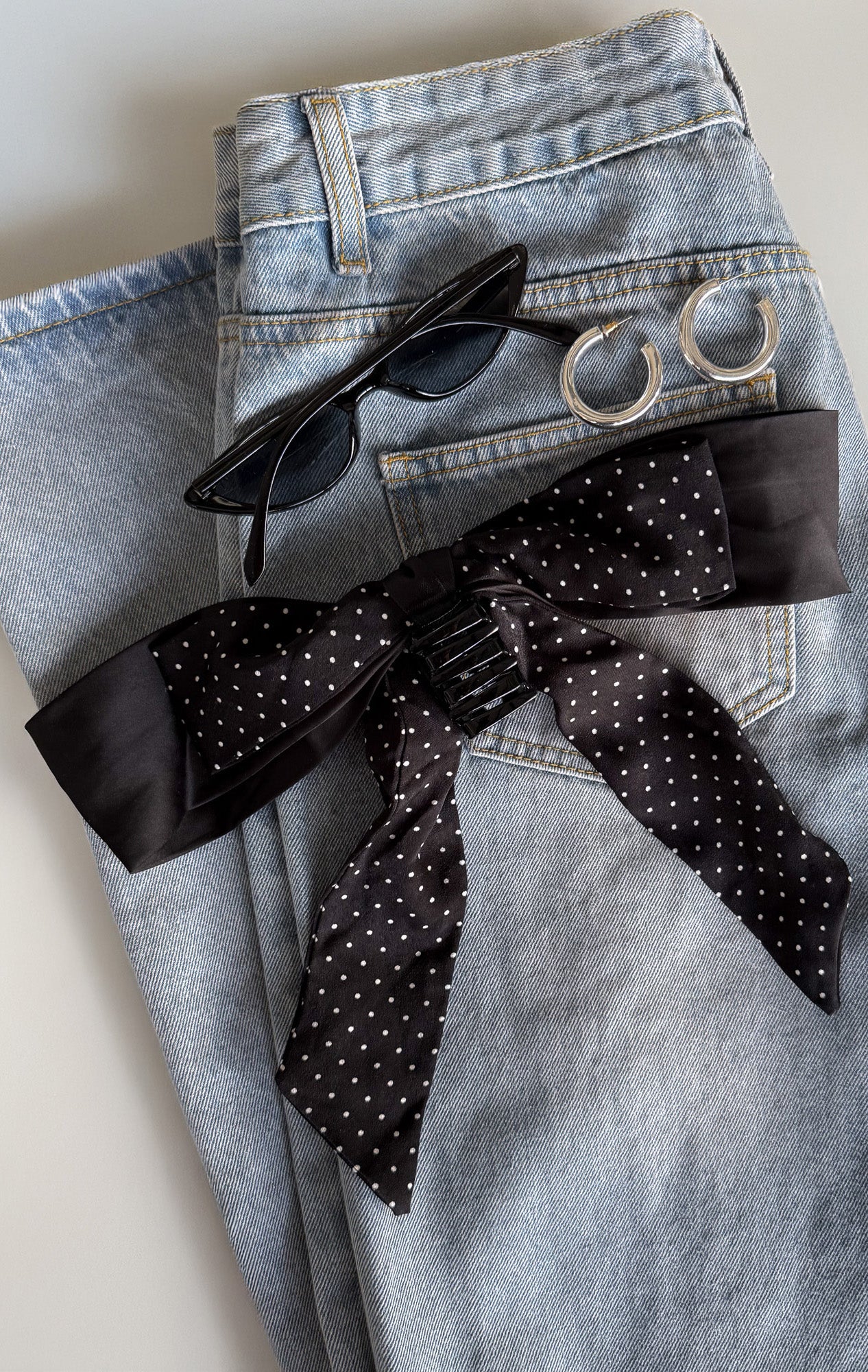 Dalary Hair Clip Black Polka Dots - Image 3
