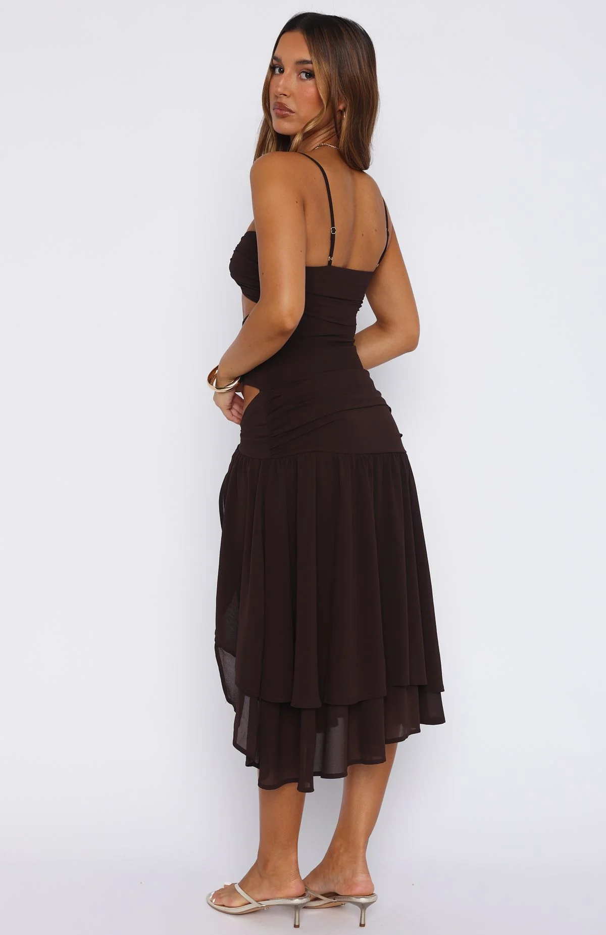 Dancing In Greece Midi Dress Chocolate - Image 6