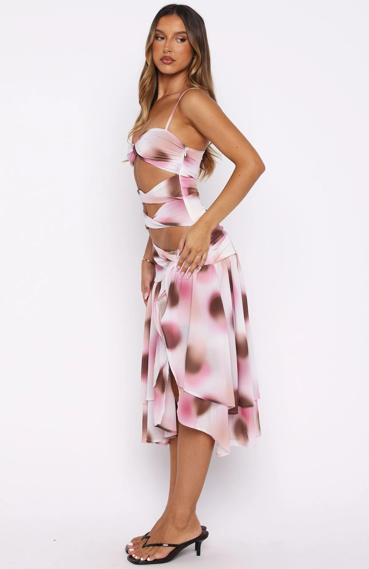 Dancing In Greece Midi Dress Neopolitana Sundae - Image 4