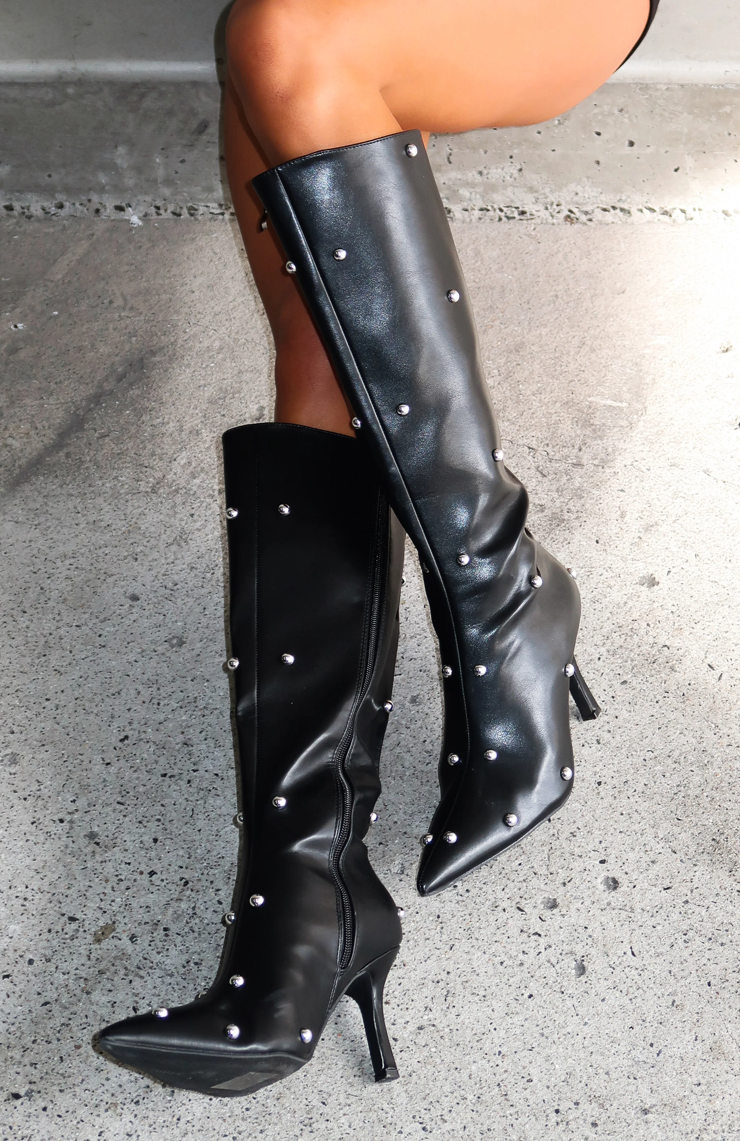 Danielle Knee High Boots Black - Image 2