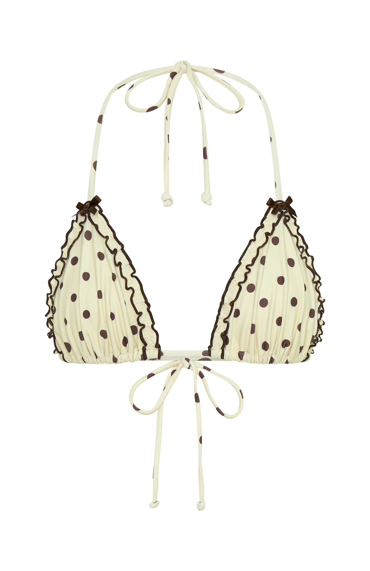 Daphne Bikini Top Cream/Choc Polka Dot - Image 7