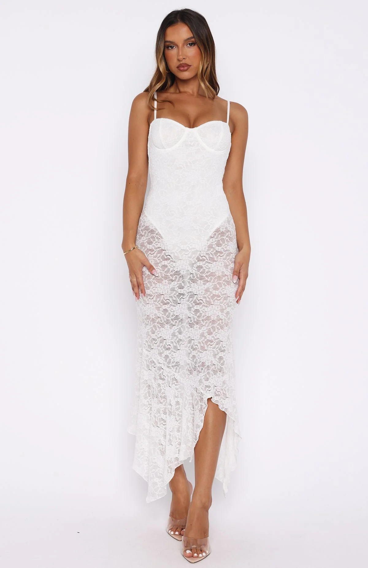 Darling Girl Midi Dress White - Image 2