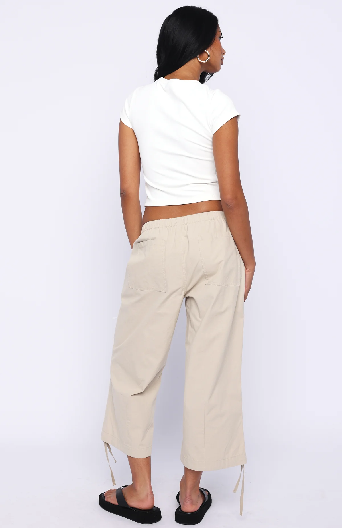 Date Me Capri Cargo Pants Stone - Image 5