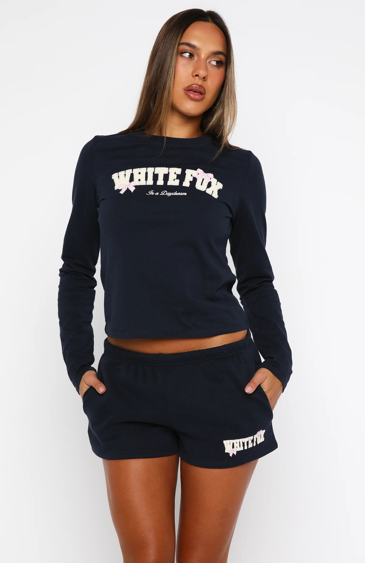 Daydreamers Madeline Lounge Shorts Navy - Image 2
