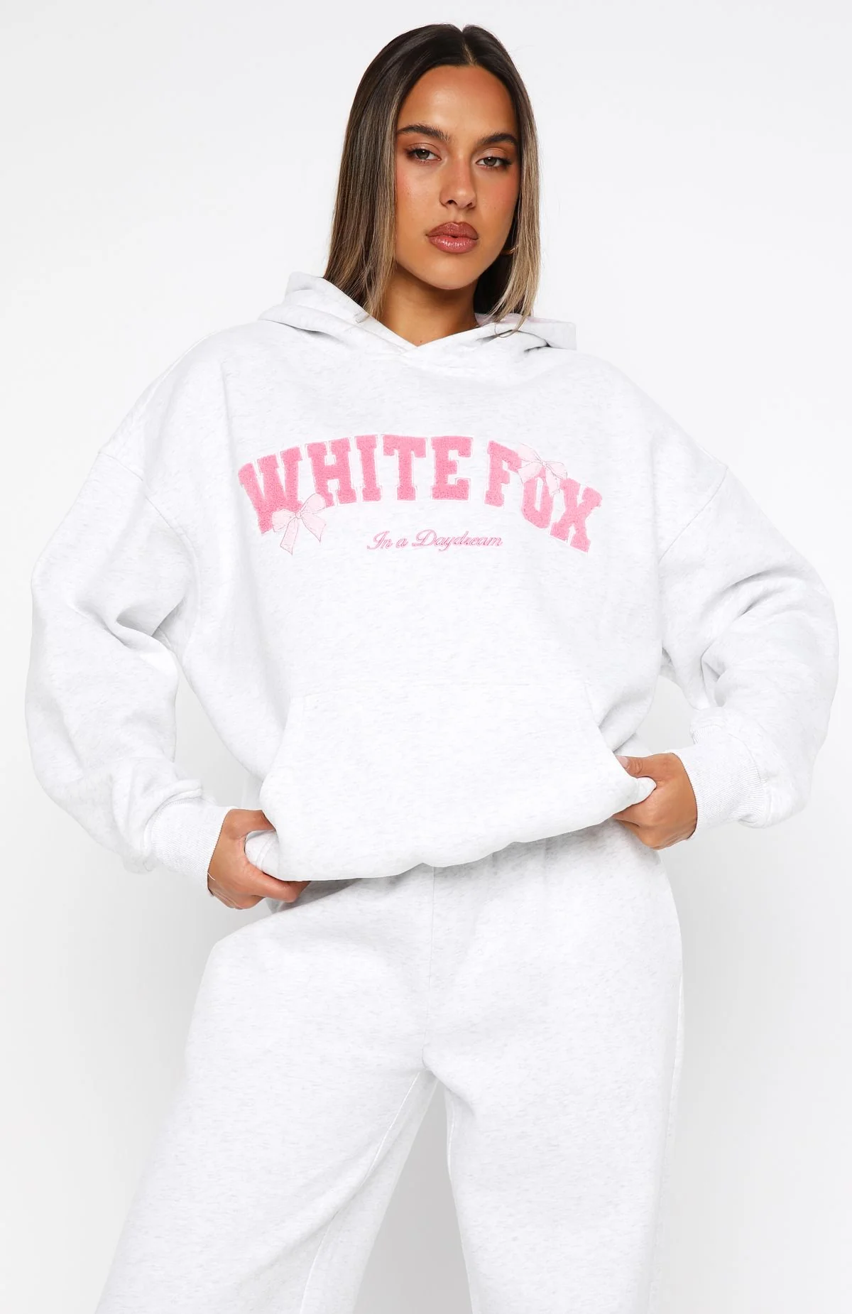 Daydreamers Madeline Oversized Hoodie Grey Marle - Image 2