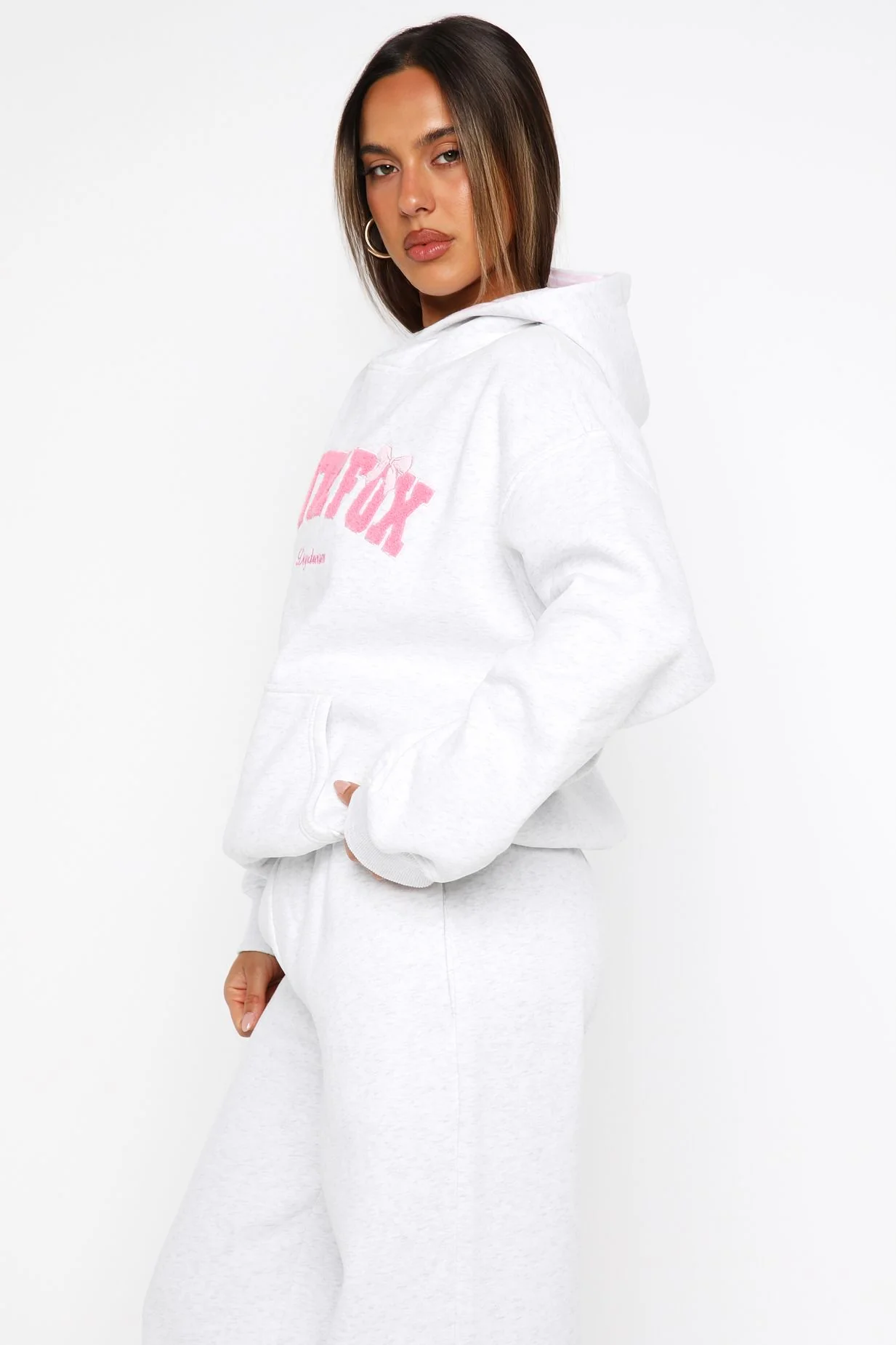 Daydreamers Madeline Oversized Hoodie Grey Marle - Image 3