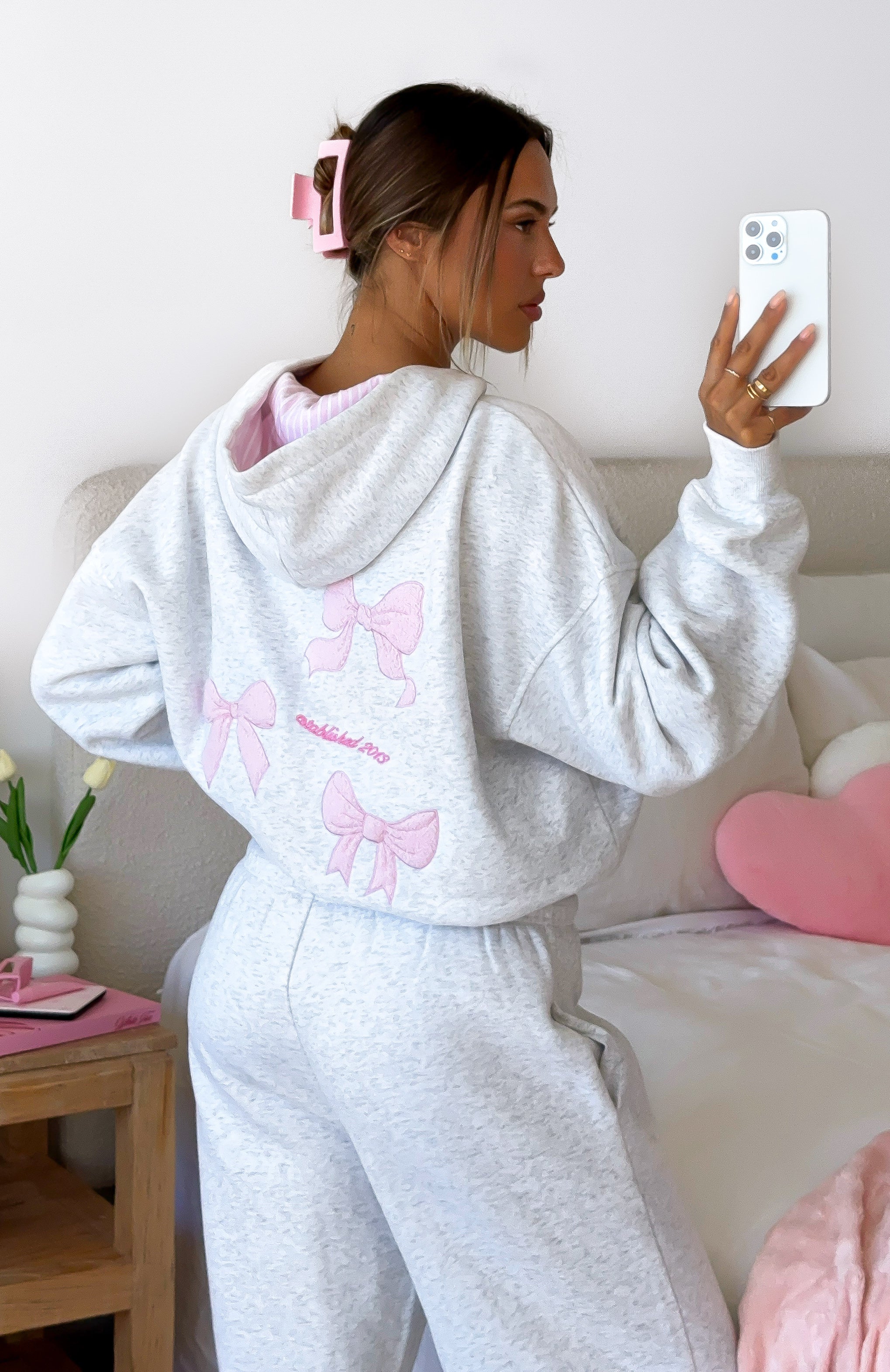 Daydreamers Madeline Oversized Hoodie Grey Marle - Image 7