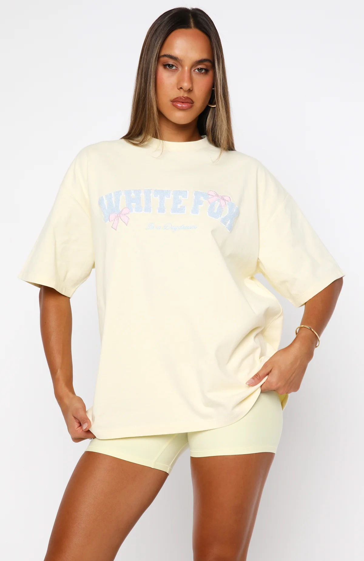 Daydreamers Madeline Oversized Tee Lemon - Image 2