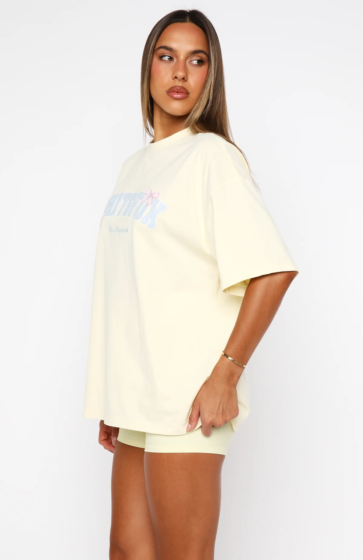 Daydreamers Madeline Oversized Tee Lemon - Image 3