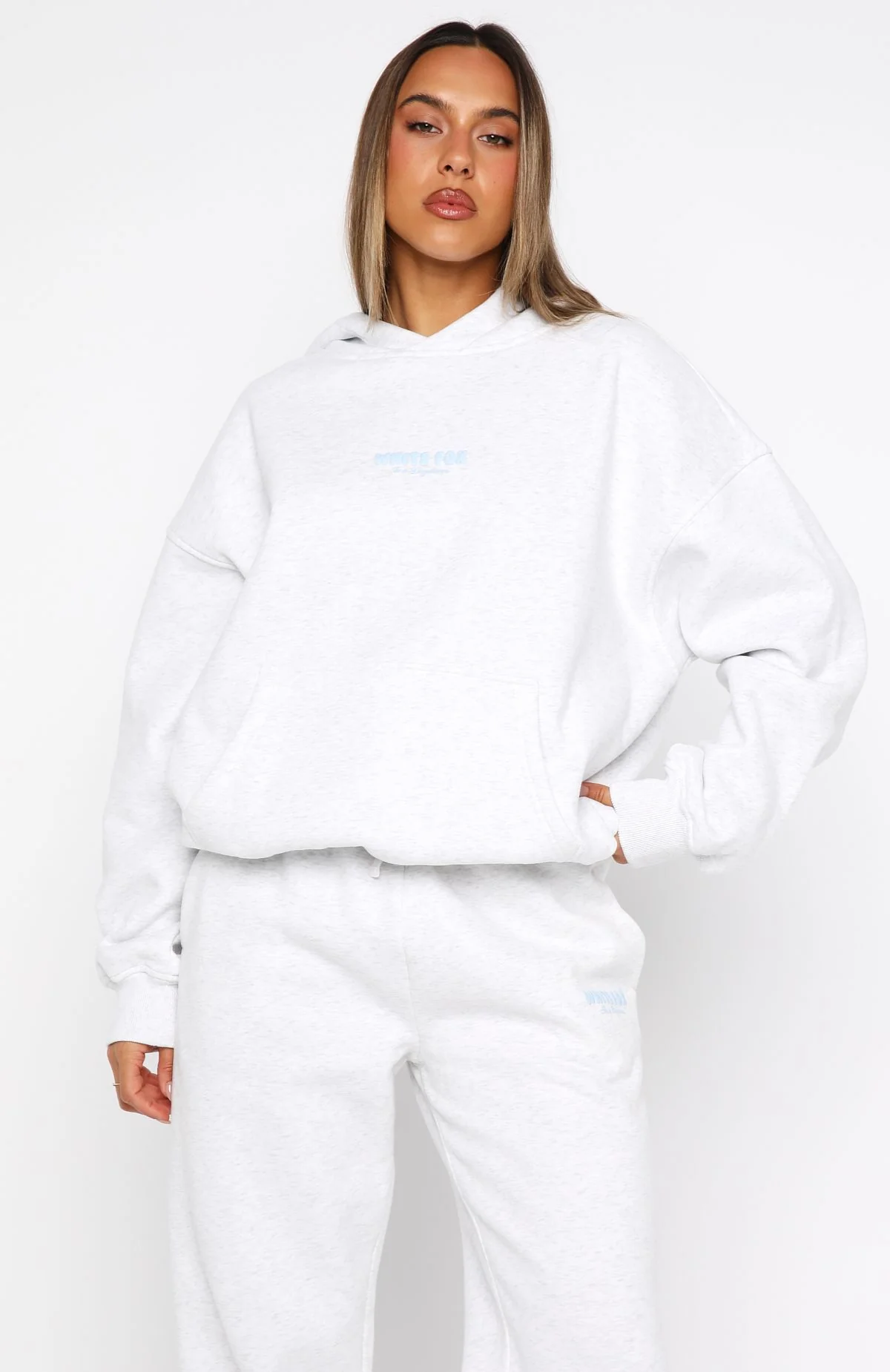 Daydreamers Nadia Oversized Hoodie Grey Marle - Image 2