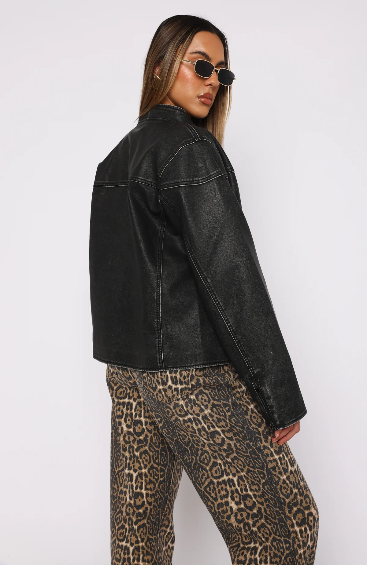 Dazed PU Jacket Black - Image 3