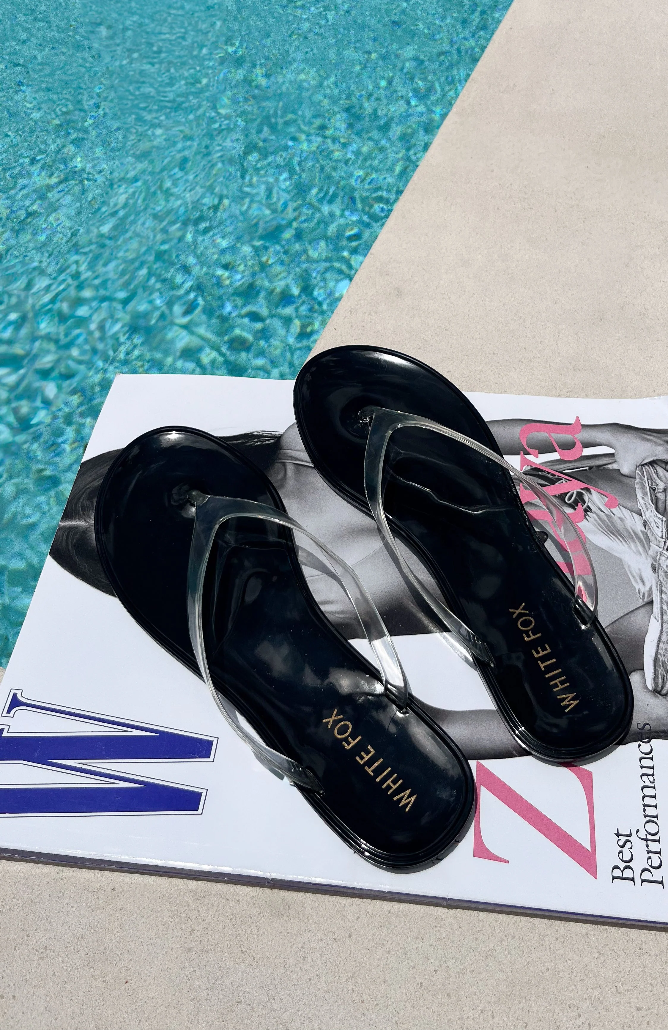 Dean Jelly Thong Sandals Black/Clear - Image 2