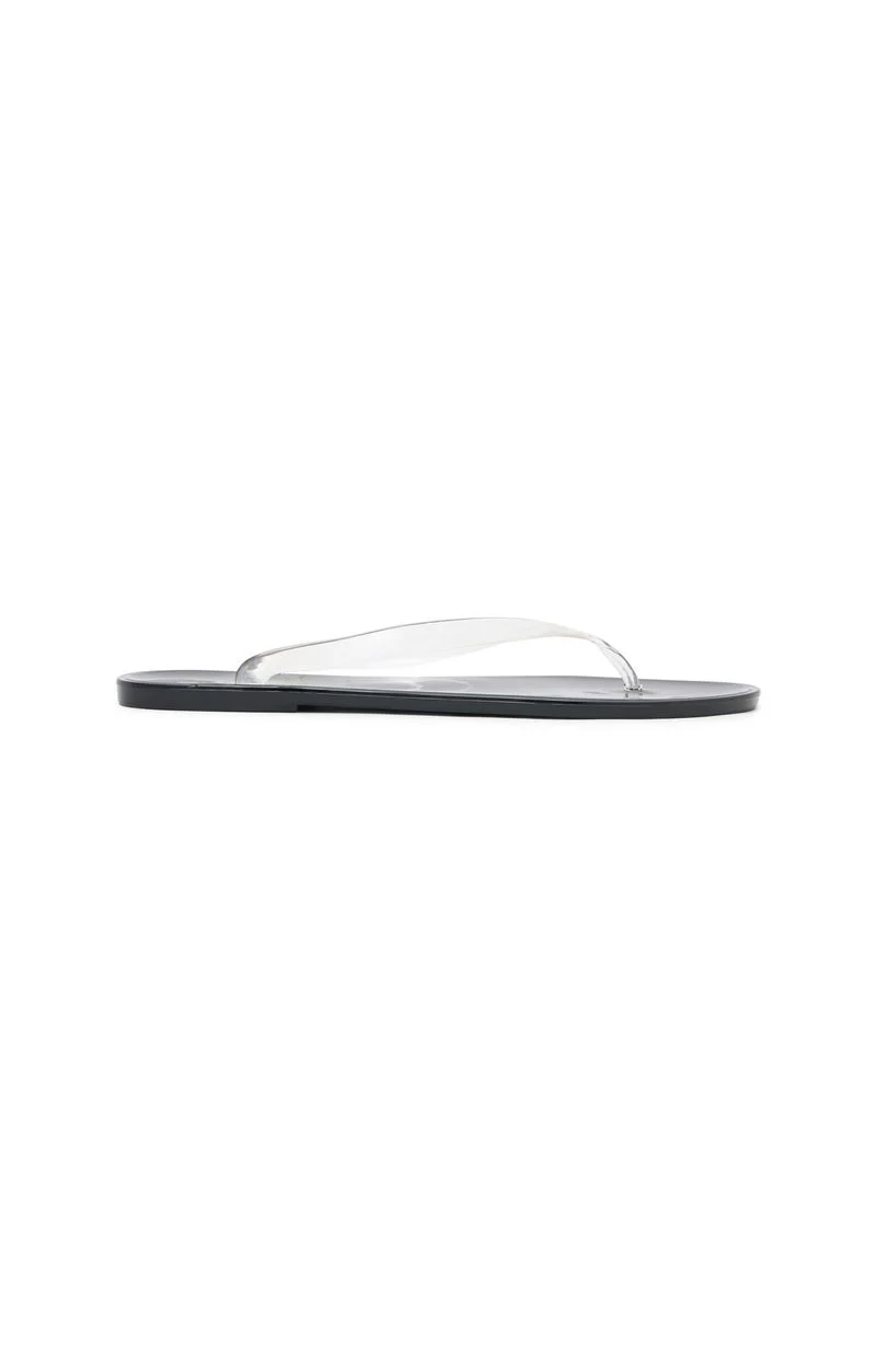 Dean Jelly Thong Sandals Black/Clear - Image 4