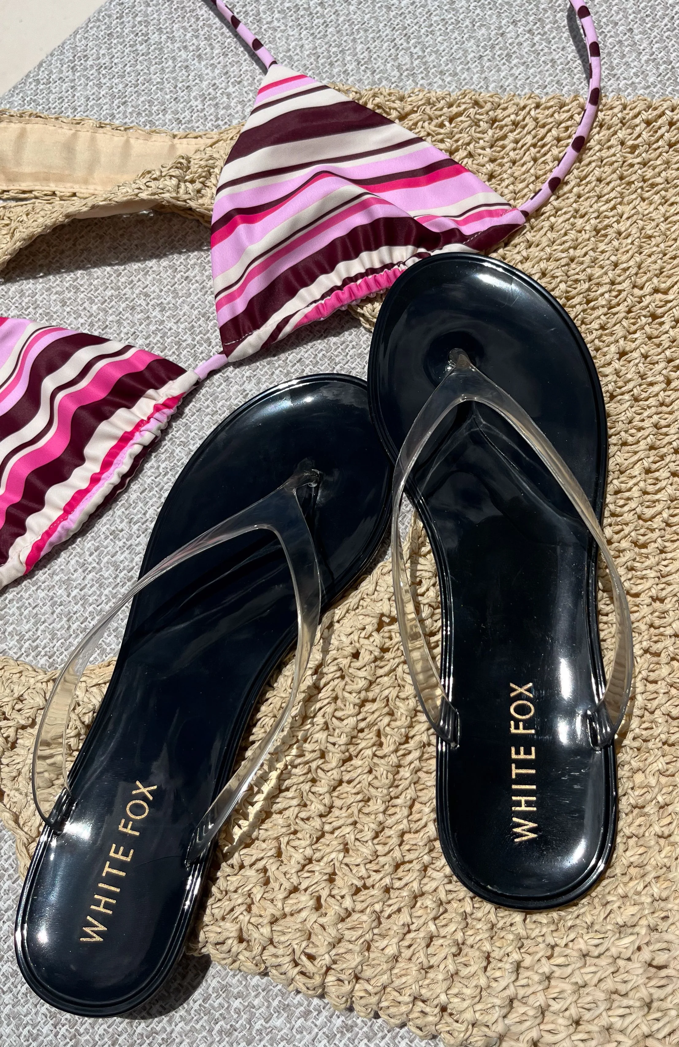 Dean Jelly Thong Sandals Black/Clear - Image 5