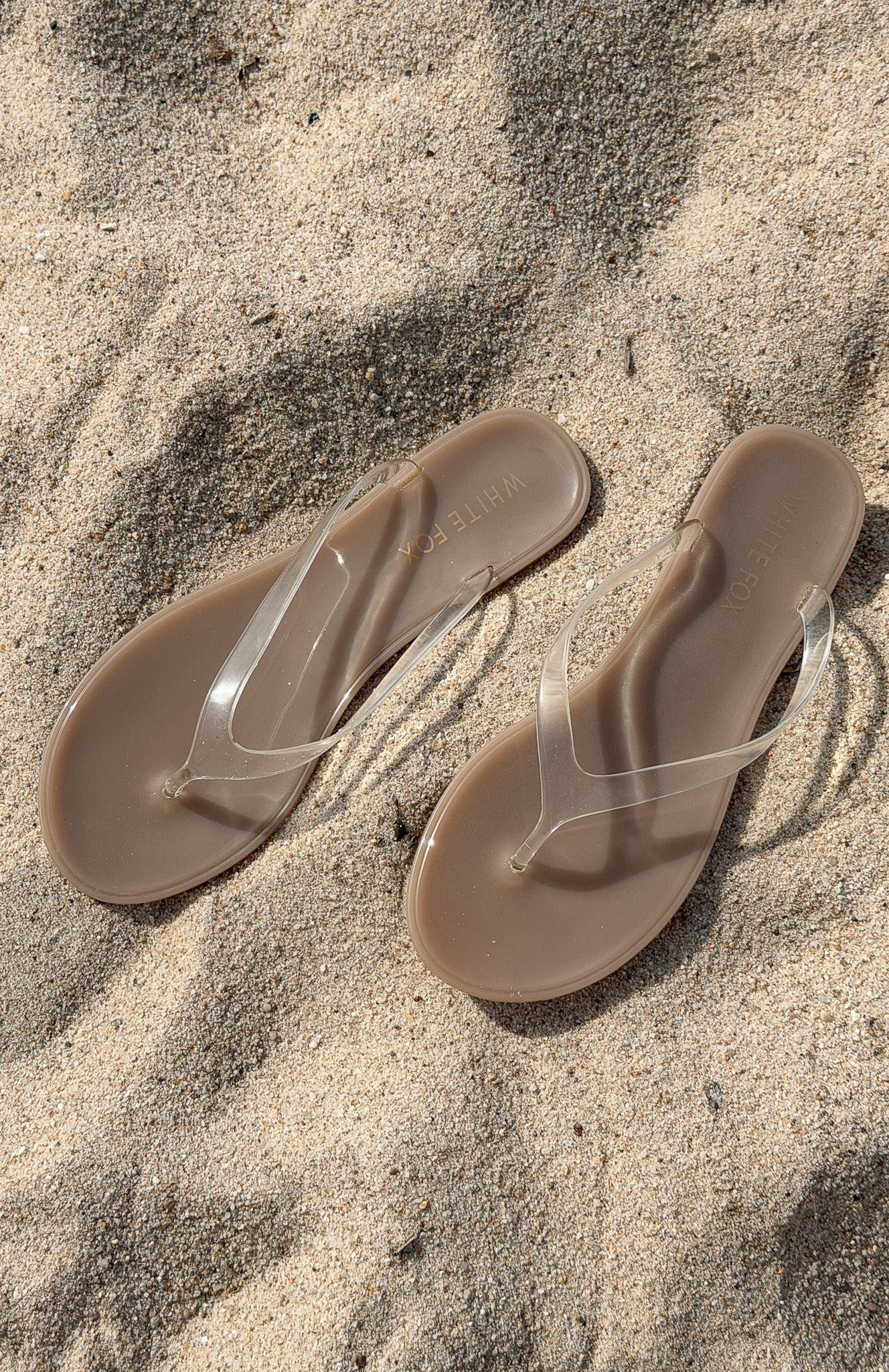 Dean Jelly Thong Sandals Light Taupe/Clear - Image 4