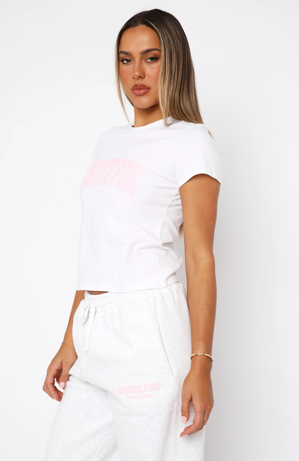 Decade Classics Varsity Relaxed Baby Tee White - Image 3