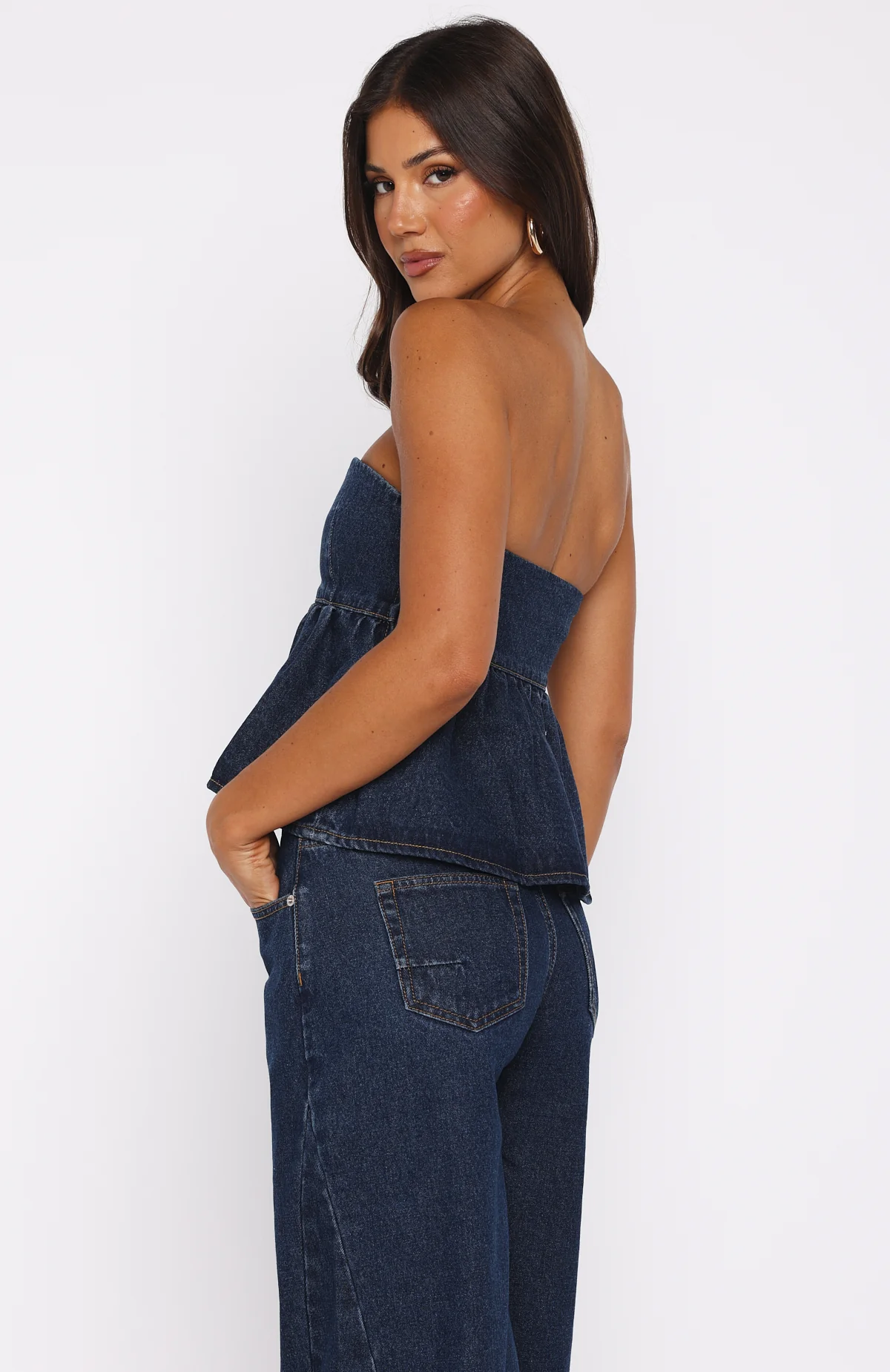 Dedicated To Growth Denim Top Dark Blue - Image 4