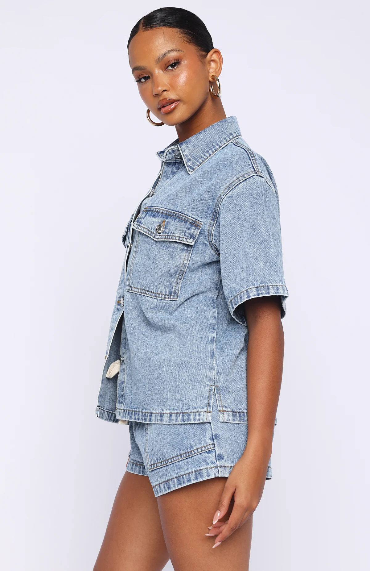 Denim Daydream Shorts Mid Blue - Image 3