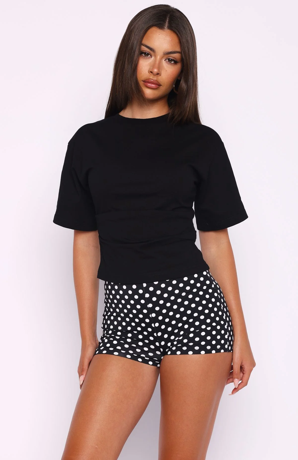 Destination Unknown Cinched Waist Boxy Tee Black - Image 2