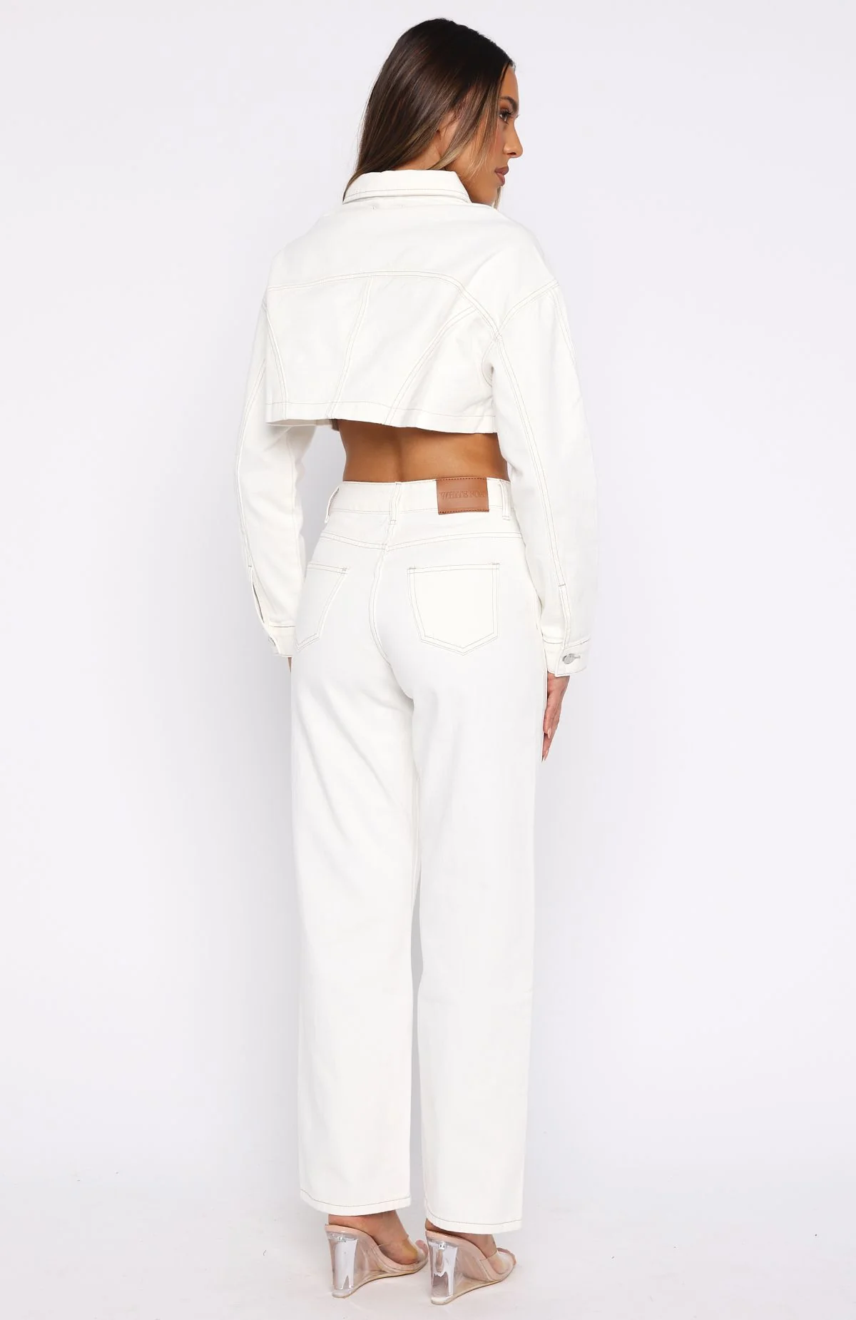 Did You Miss Me Mid Rise Straight Leg Jeans Off White - Image 4