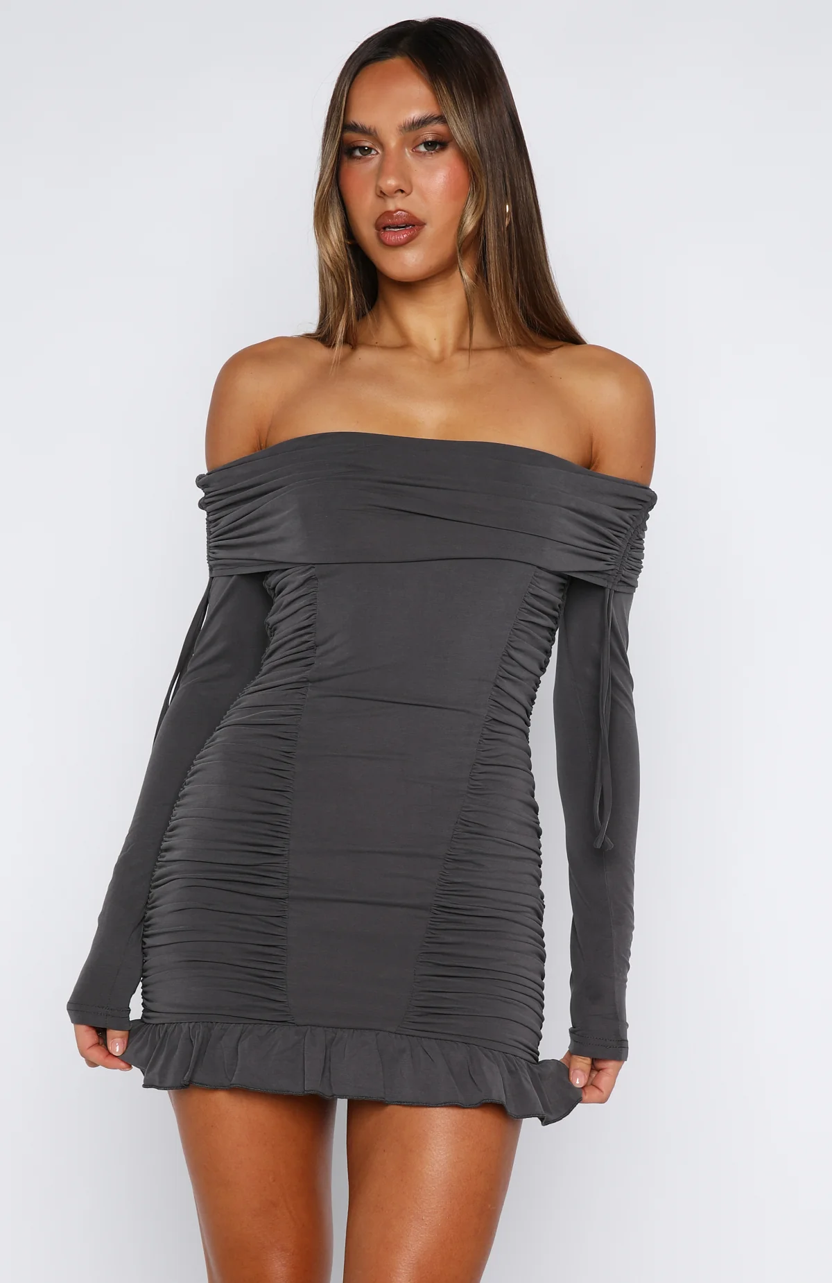 Diva Code Mini Dress Charcoal - Image 2