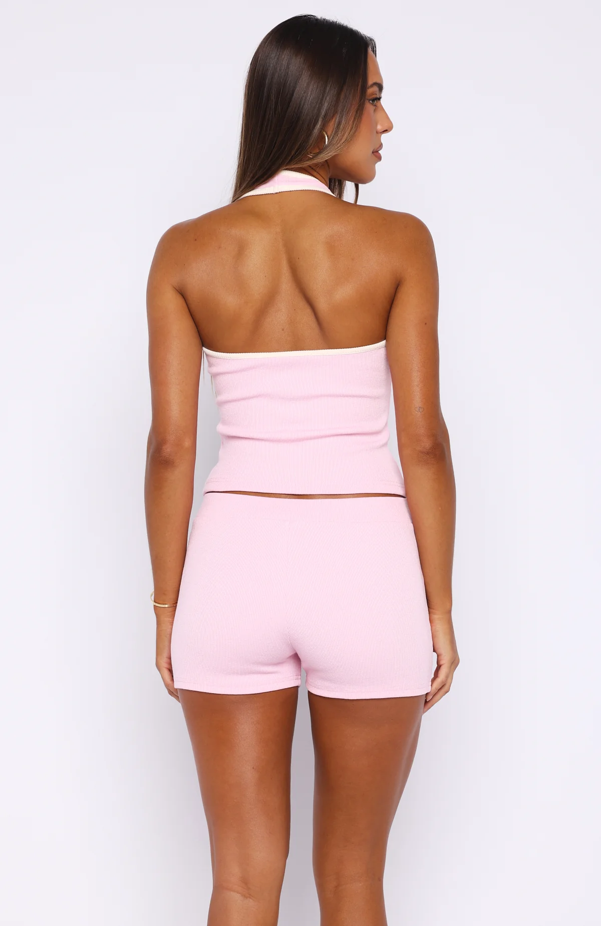 Doing My Best Ribbed Bike Shorts Pink - Image 4