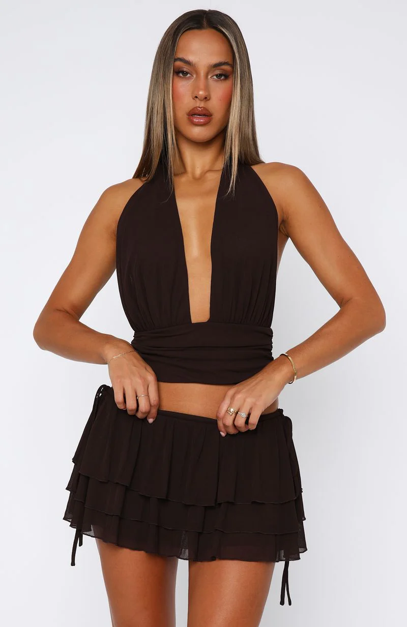 Dolce Dreams Halter Top Chocolate - Image 2
