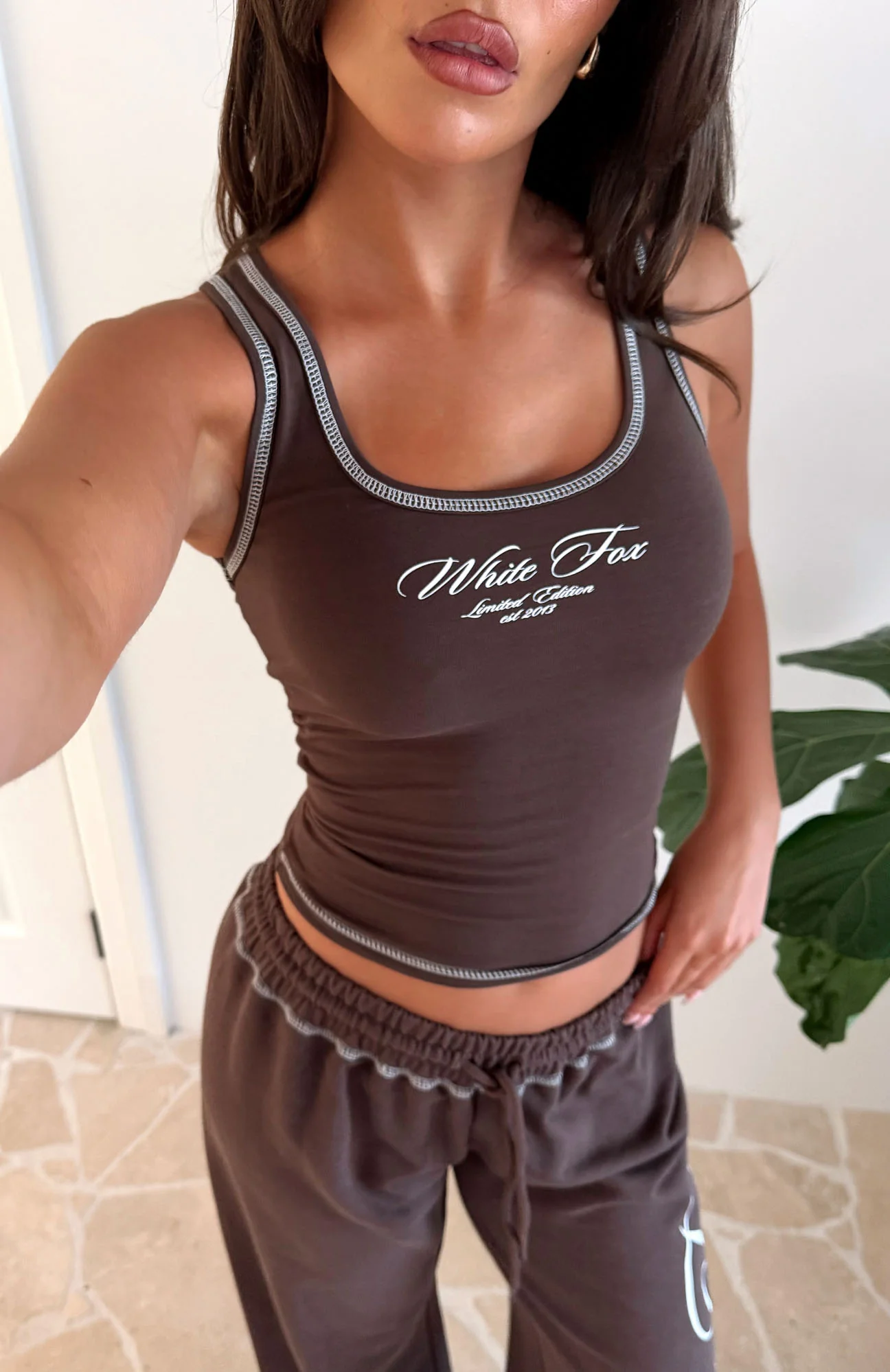 Don't Need Anyone Tank Top Chocolate - Image 6