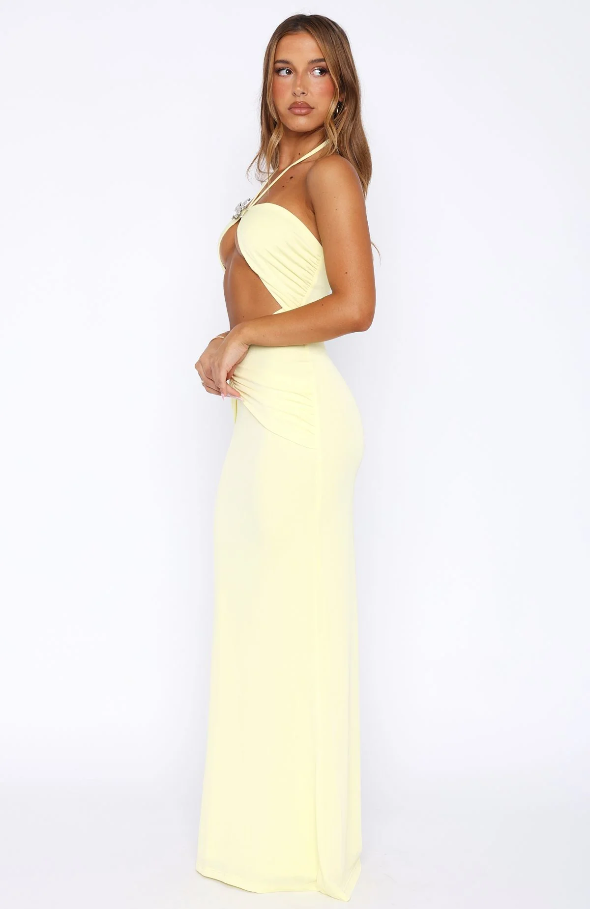 Don't Take Too Long Maxi Dress Lemon - Image 3