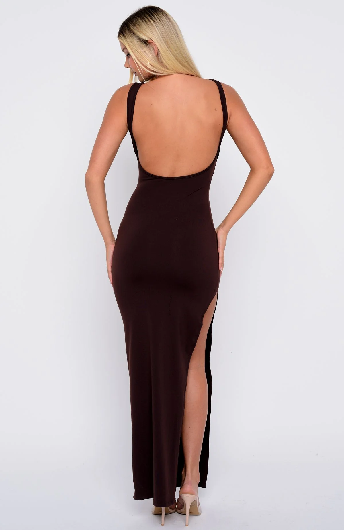 Don't Want To Be Apart Maxi Dress Dark Chocolate - Image 4