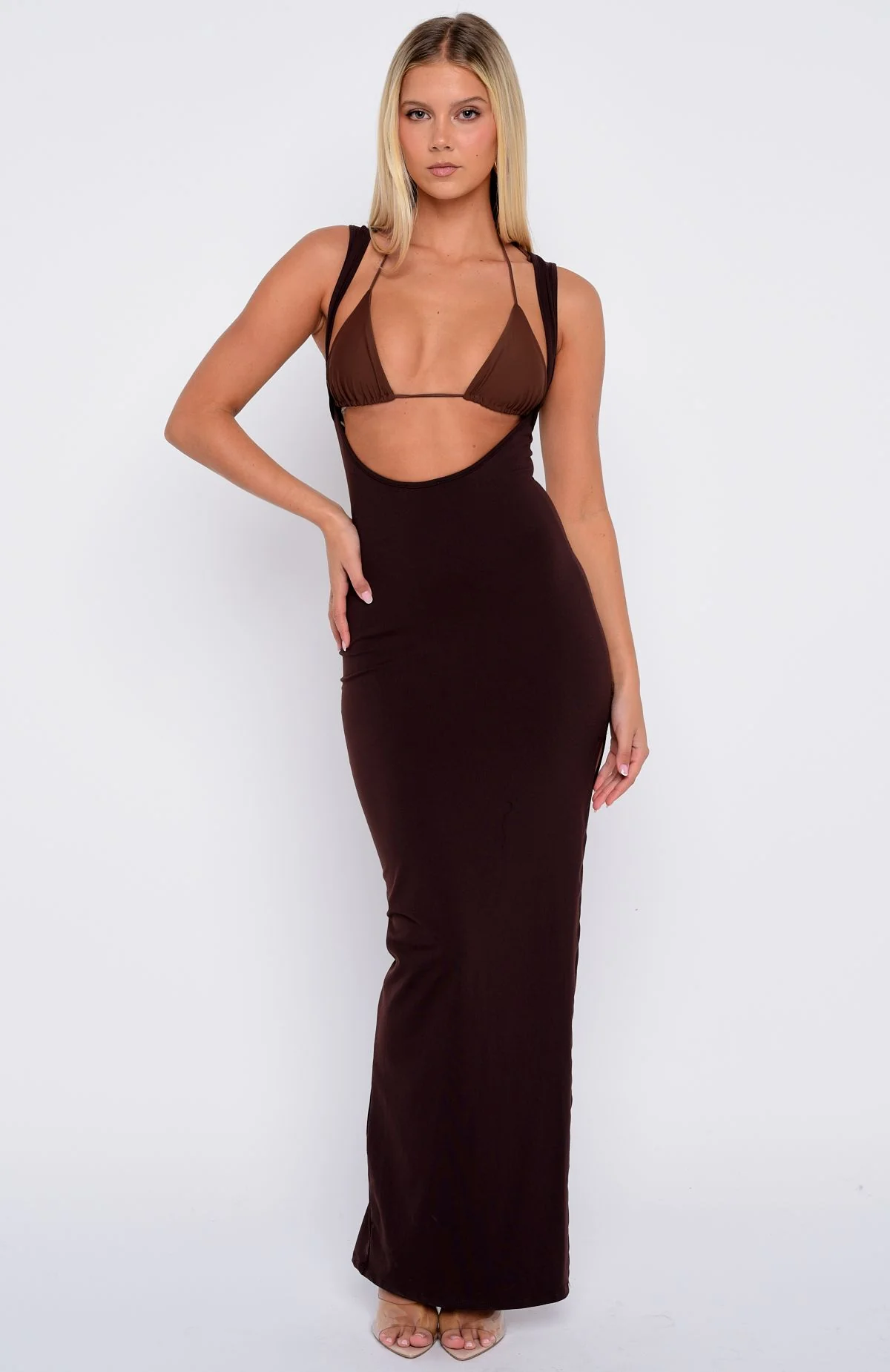 Don't Want To Be Apart Maxi Dress Dark Chocolate - Image 5