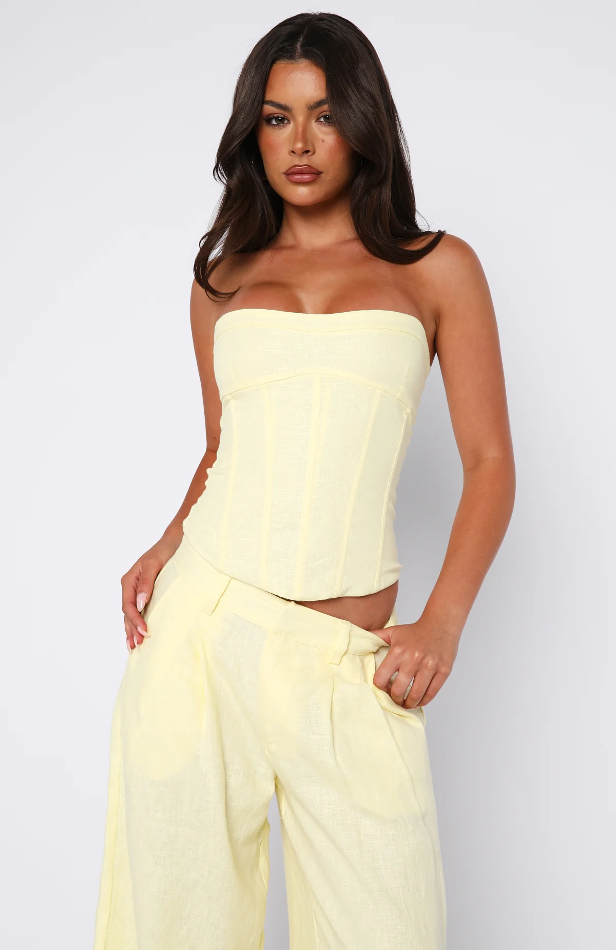 Downtown Pulse Strapless Bustier Lemon - Image 2
