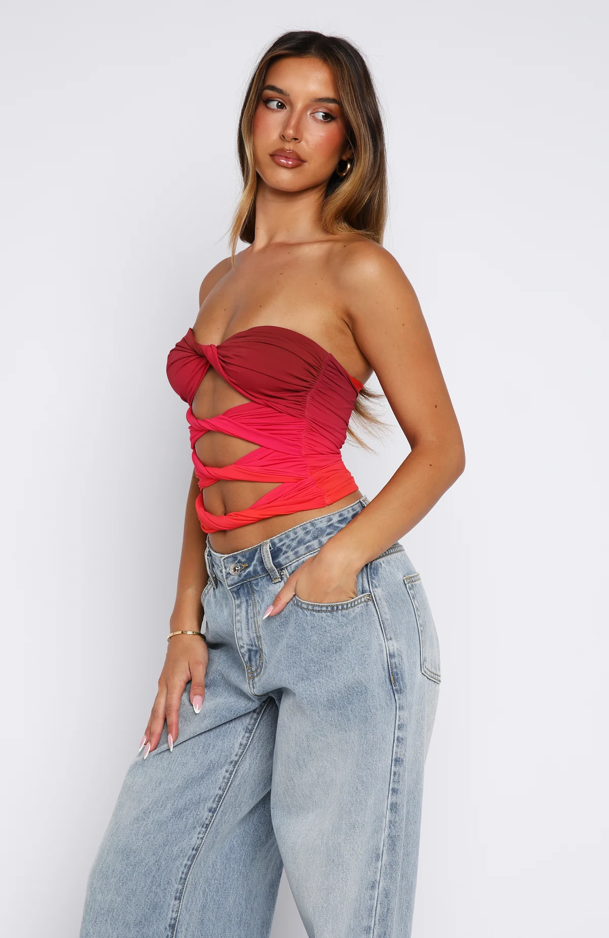 Dreaming Of Santorini Strapless Top Scarlett Inferno - Image 4